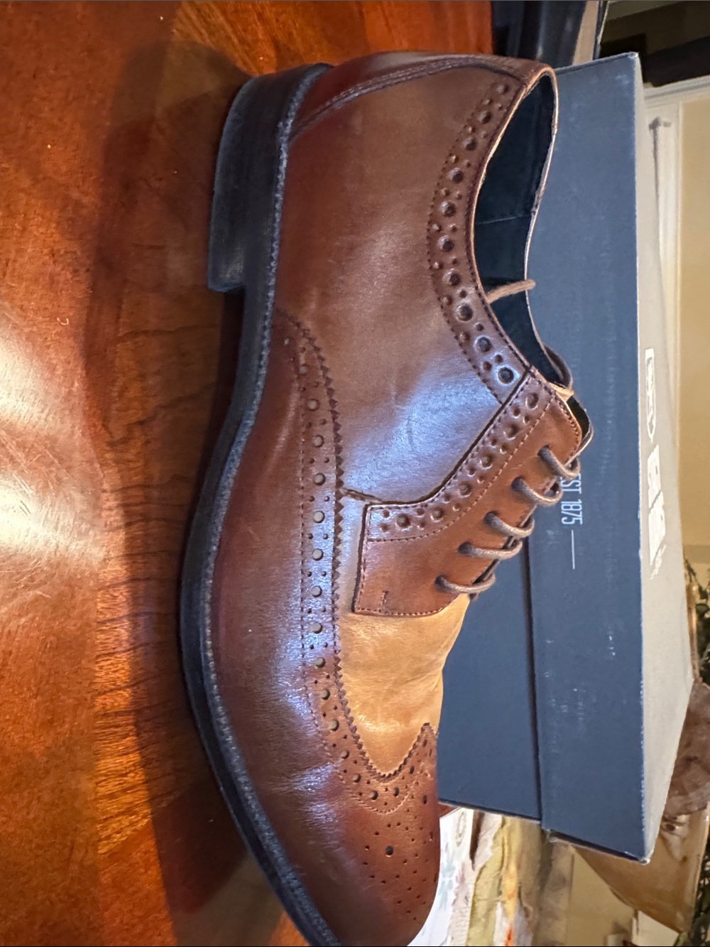 Stacy Adams Two-Tone Brown and Tan Wingtip Derby